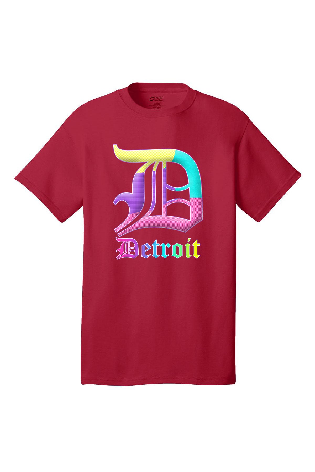 Detroit Multi color D - spring colors  - Various shirt colors short sleeve adult t-shirt