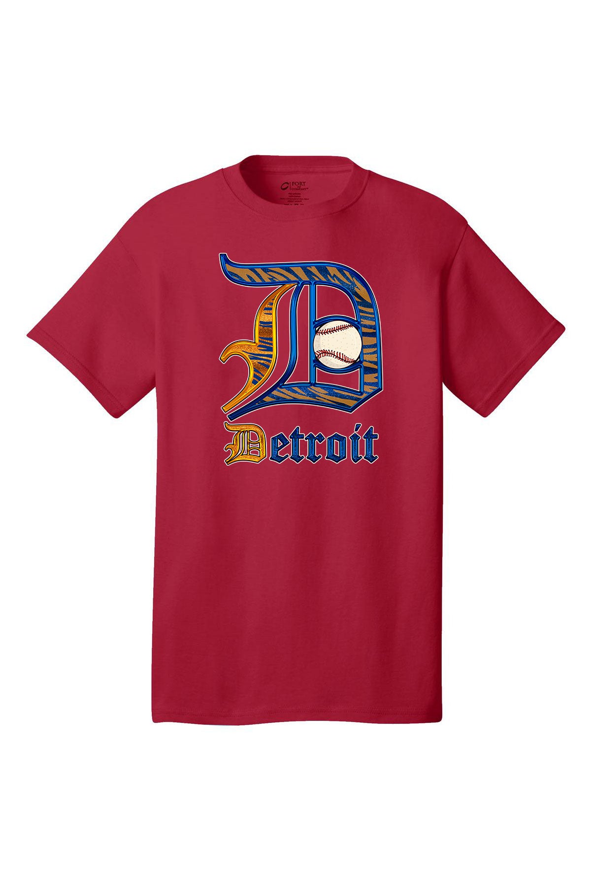 Old English Tiger theme Detroit D baseball - Short sleeve adult T-shirt various colors