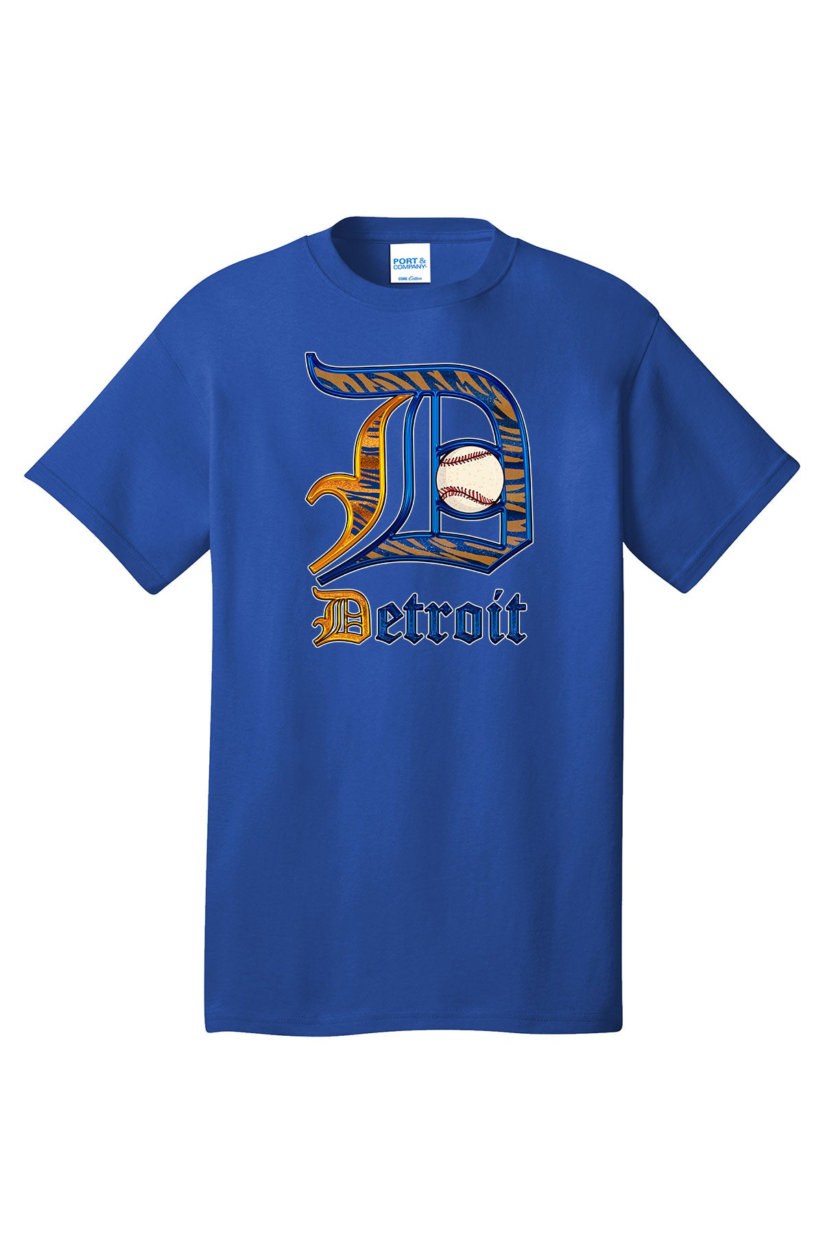 Old English Tiger theme Detroit D baseball - Short sleeve adult T-shirt various colors