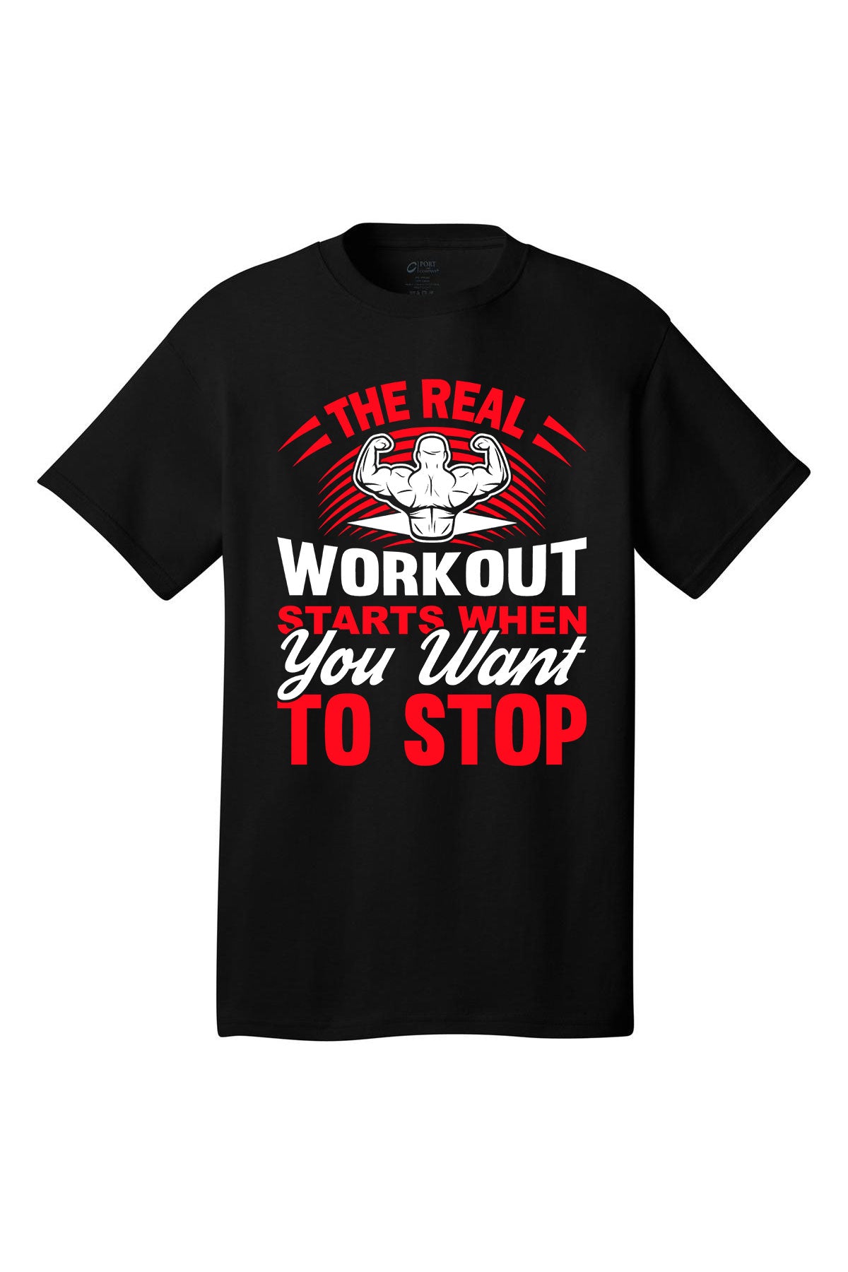 The Real Workout Stars When You Want To Stop - Gym Shirt Short Sleeves Adult Printed