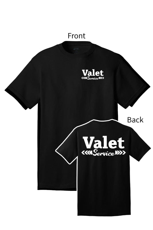 Valet Service Valet Parking staff shirt short sleeves multi colors double sided print adult