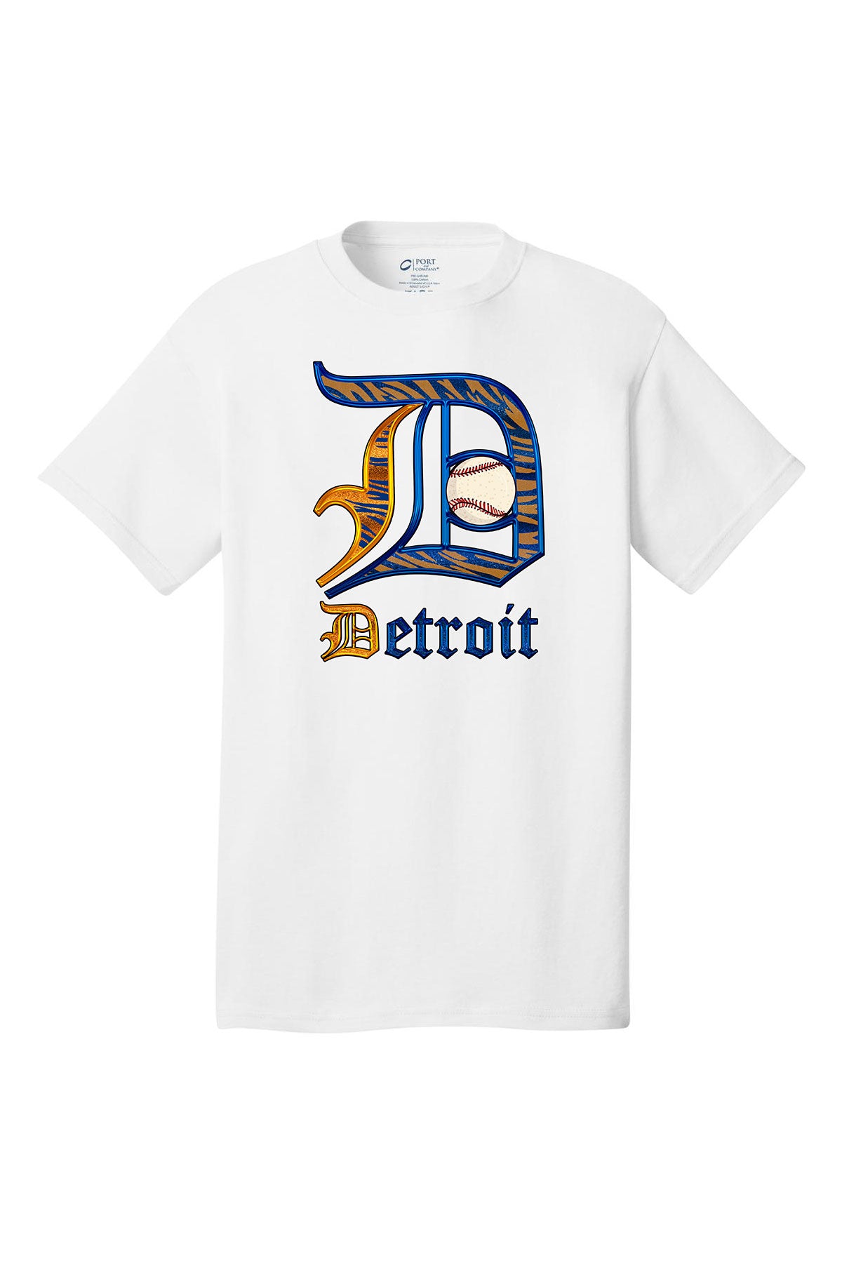 Old English Tiger theme Detroit D baseball - Short sleeve adult T-shirt various colors