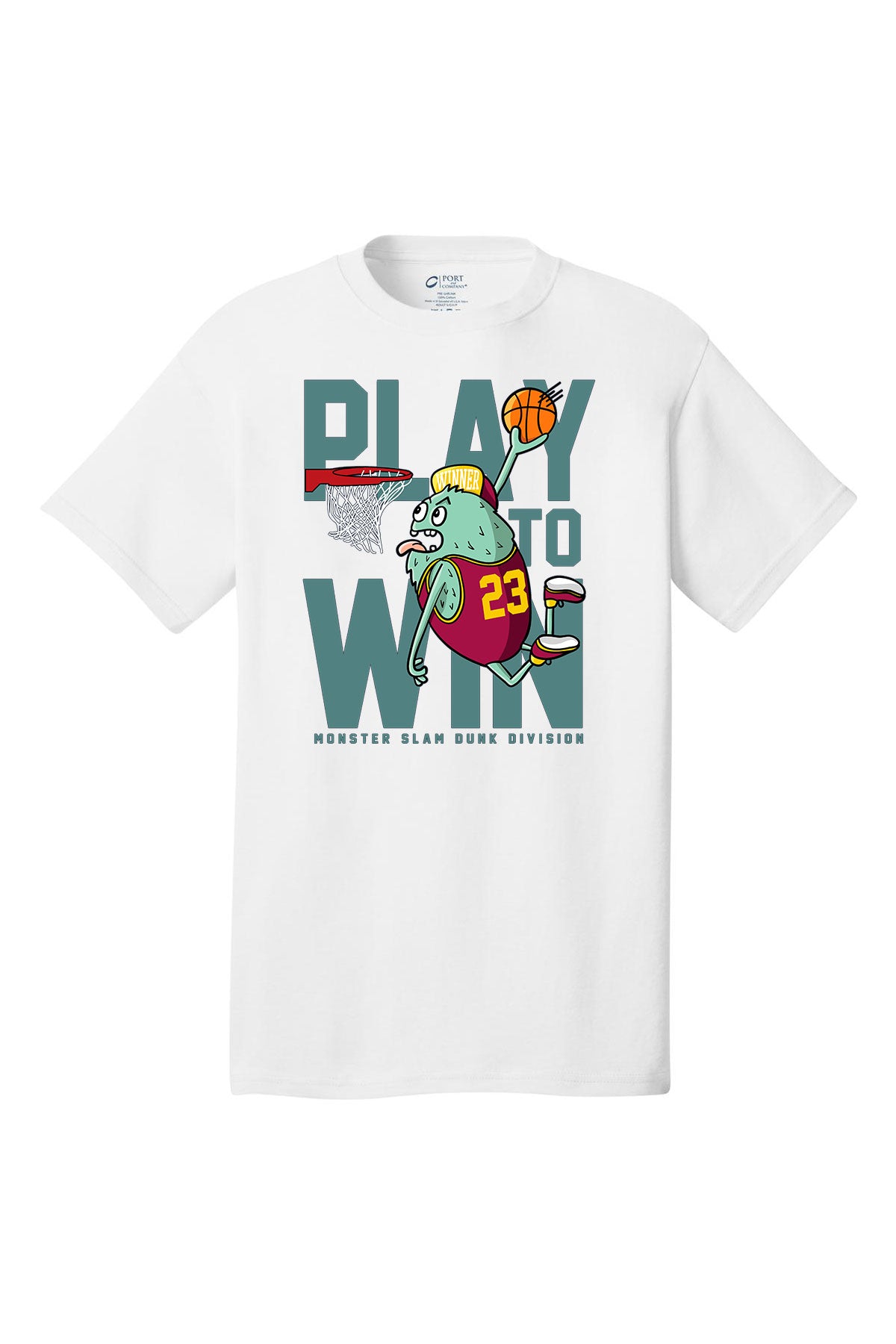 Play to win Basketball monster decal design graphic print Short Sleeve T-Shirt Multi color shirts Full color print adult